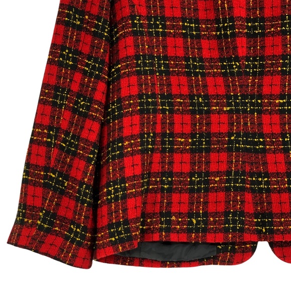 Zipper Front Plaid Tweed Blazer by Sag Harbor - Picture 9 of 15